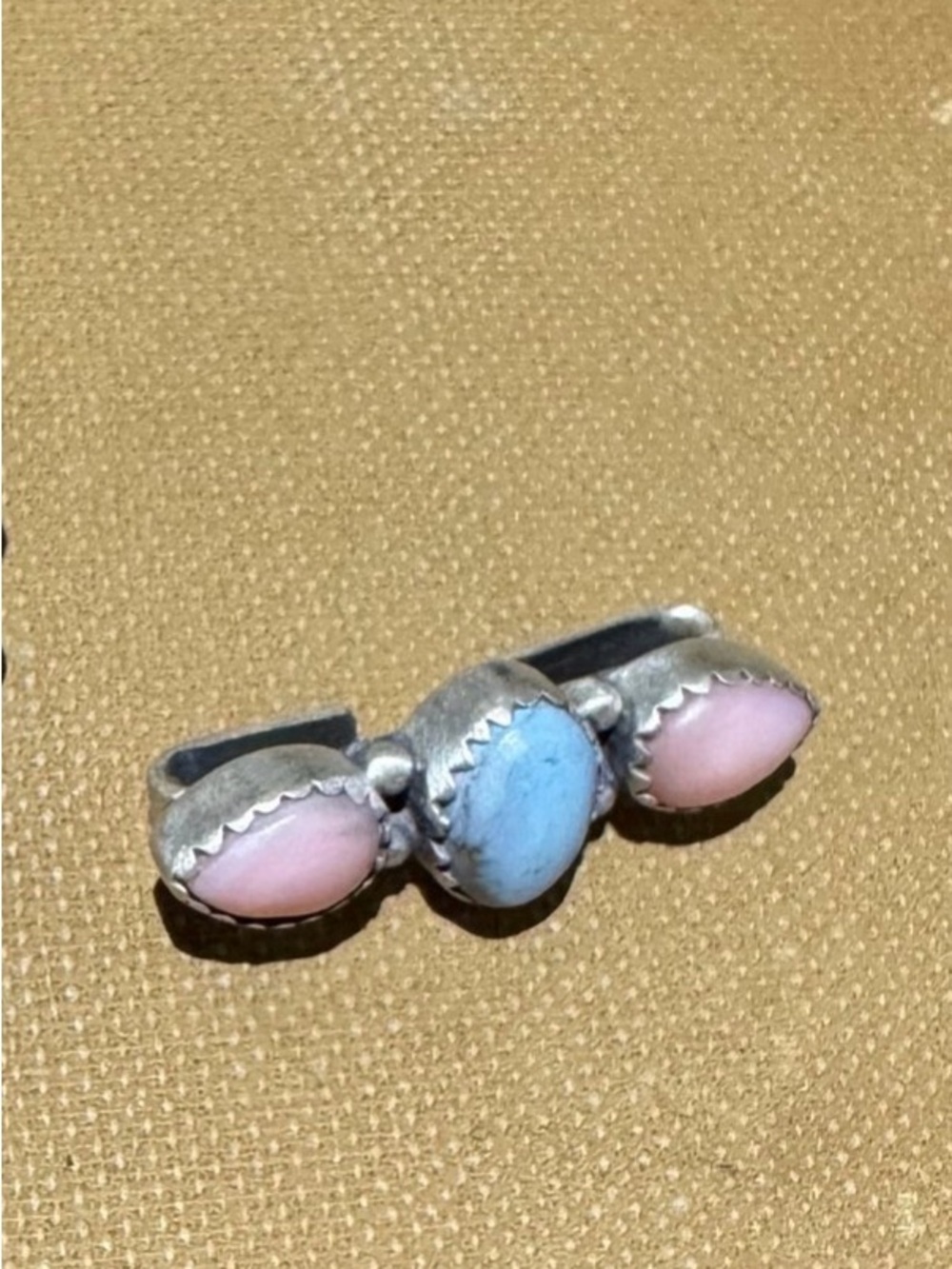 Sterling Silver Pink & Blue Triple Stone Apple Watch charm